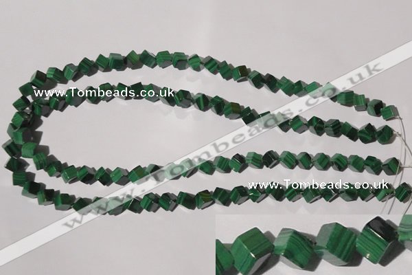 CMN245 15.5 inches 4*4mm cube natural malachite beads wholesale