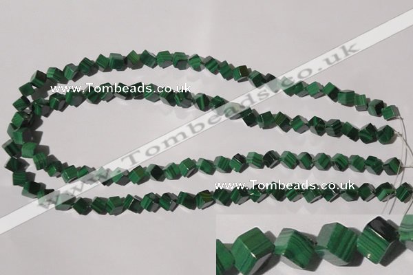 CMN247 15.5 inches 8*8mm cube natural malachite beads wholesale