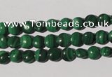 CMN250 15.5 inches 6mm flat round natural malachite beads wholesale