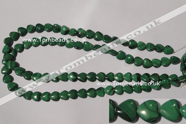 CMN257 15.5 inches 10*10mm heart natural malachite beads wholesale