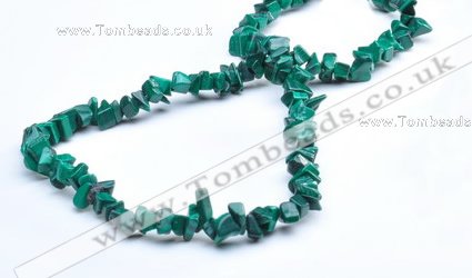 CMN27 34 inches freeform shape natural malachite chips beads