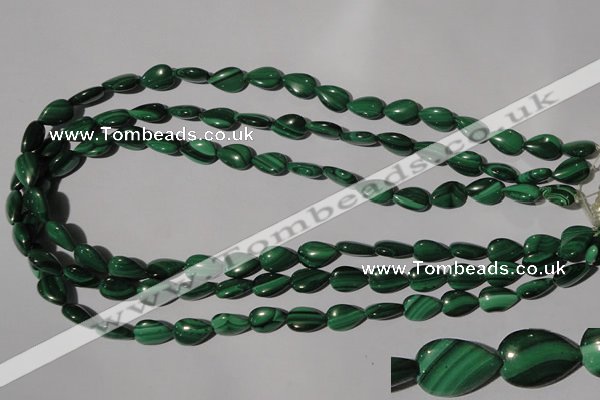 CMN281 15.5 inches 8*12mm flat teardrop natural malachite beads