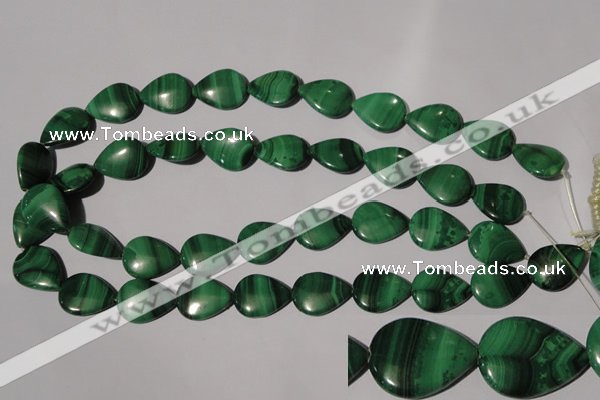 CMN285 15.5 inches 15*20mm flat teardrop natural malachite beads