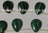 CMN323 Top-drilled 13*18mm flat teardrop natural malachite beads