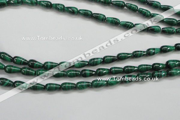 CMN415 15.5 inches 5*9mm teardrop natural malachite beads wholesale