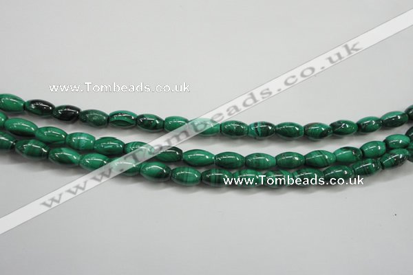 CMN418 15.5 inches 4*6mm rice natural malachite beads wholesale