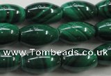 CMN419 15.5 inches 6*9mm rice natural malachite beads wholesale