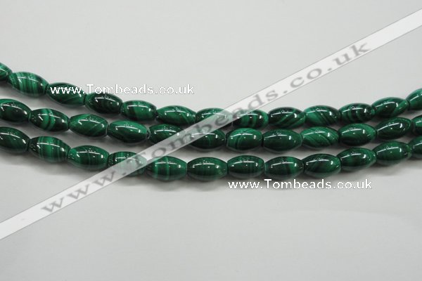 CMN419 15.5 inches 6*9mm rice natural malachite beads wholesale