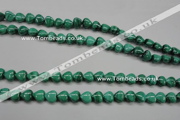 CMN424 15.5 inches 8*8mm heart natural malachite beads wholesale