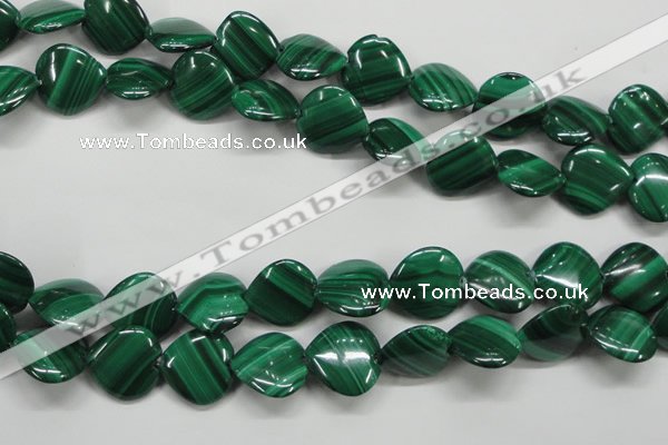 CMN428 15.5 inches 15*15mm heart natural malachite beads wholesale