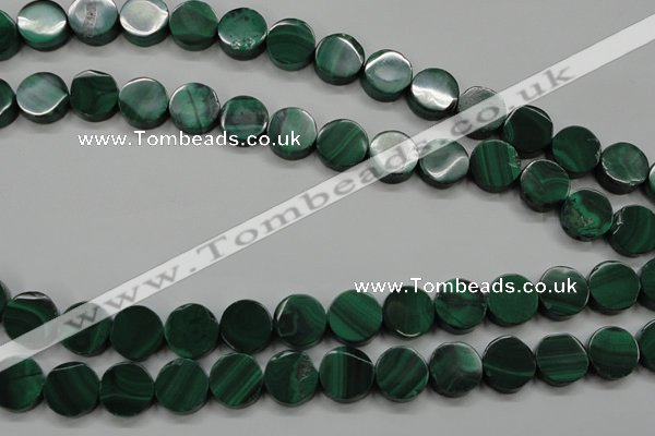 CMN430 15.5 inches 10mm coin natural malachite beads wholesale