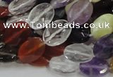 CMQ03 15.5 inches 10*14mm faceted oval multicolor quartz beads