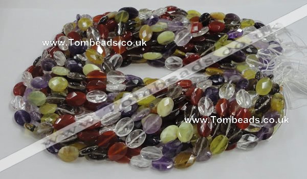 CMQ03 15.5 inches 10*14mm faceted oval multicolor quartz beads