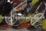 CMQ04 15.5 inches 14*18mm faceted oval multicolor quartz beads