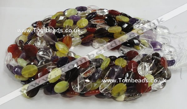 CMQ04 15.5 inches 14*18mm faceted oval multicolor quartz beads