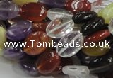 CMQ05 15.5 inches 10*14mm oval multicolor quartz beads wholesale