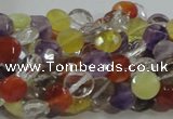 CMQ17 15.5 inches 8mm faceted coin multicolor quartz beads