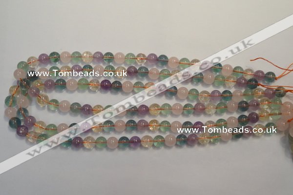 CMQ212 15.5 inches 8mm round multicolor quartz gemstone beads