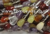 CMQ22 15.5 inches 6*10mm teardrop multicolor quartz beads