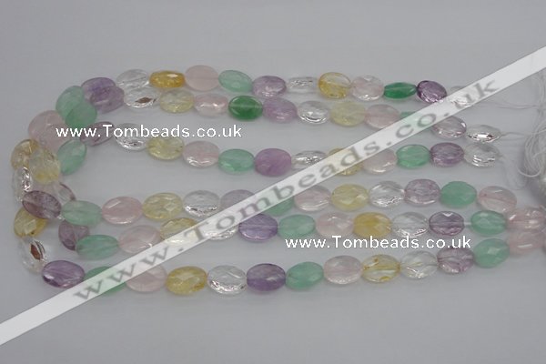 CMQ252 15.5 inches 10*14mm faceted oval multicolor quartz beads