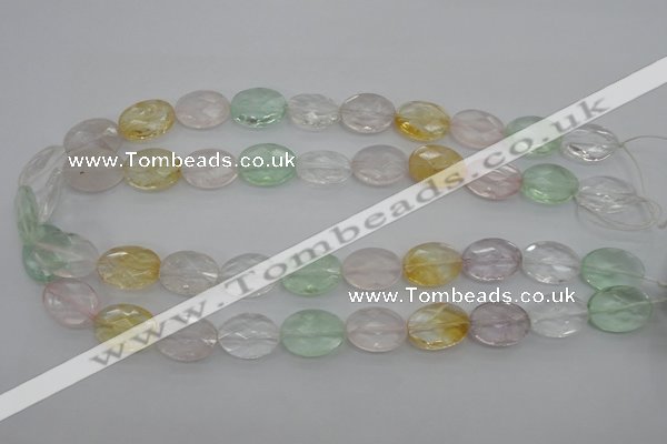 CMQ253 15.5 inches 13*18mm faceted oval multicolor quartz beads