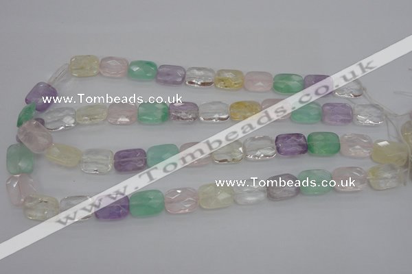 CMQ259 15.5 inches 12*16mm faceted rectangle multicolor quartz beads