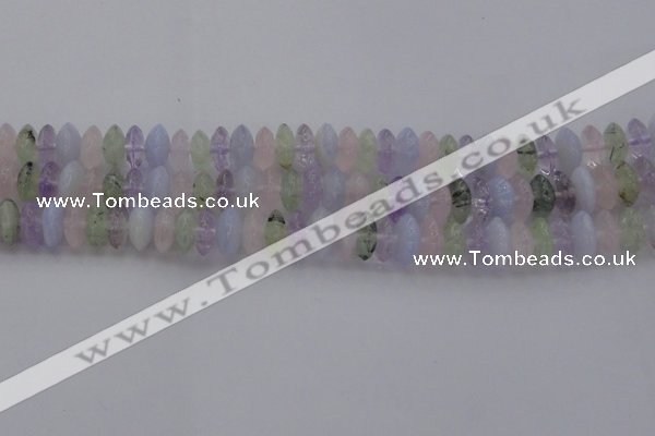 CMQ262 15.5 inches 5*12mm rondelle multicolor quartz beads