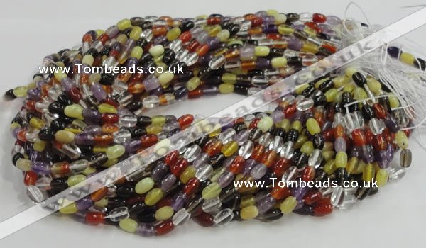 CMQ27 15.5 inches 5*8mm rice multicolor quartz beads wholesale