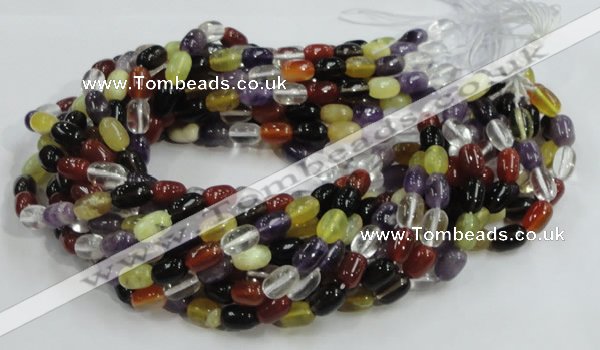 CMQ28 15.5 inches 8*12mm rice multicolor quartz beads wholesale