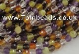 CMQ30 15.5 inches 4mm faceted round multicolor quartz beads