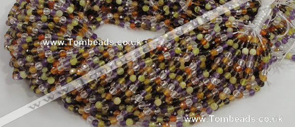 CMQ30 15.5 inches 4mm faceted round multicolor quartz beads