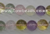 CMQ304 15.5 inches 12mm round multicolor quartz gemstone beads