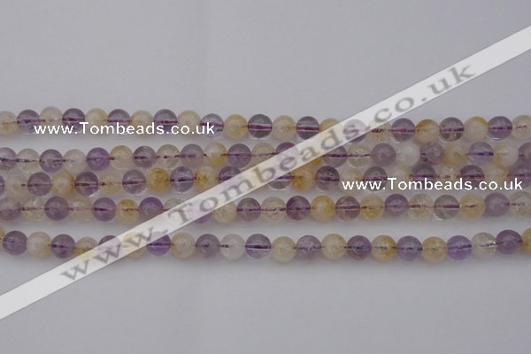 CMQ311 15.5 inches 6mm round citrine & amethyst beads wholesale