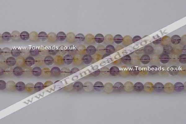 CMQ312 15.5 inches 8mm round citrine & amethyst beads wholesale