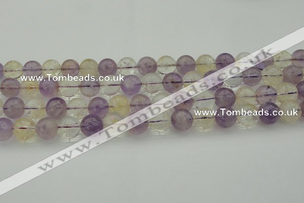 CMQ314 15.5 inches 12mm round citrine & amethyst beads wholesale