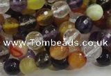 CMQ32 15.5 inches 8mm faceted round multicolor quartz beads