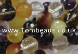 CMQ33 15.5 inches 10mm faceted round multicolor quartz beads