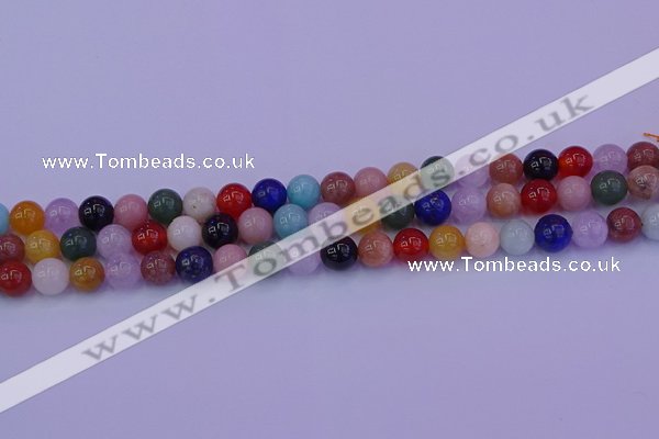 CMQ347 15.5 inches 8mm round mixed quartz gemstone beads