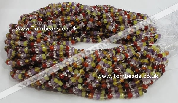 CMQ35 15.5 inches 4*6mm faceted rondelle multicolor quartz beads