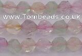 CMQ366 15.5 inches 6mm faceted nuggets mixed quartz beads