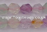 CMQ369 15.5 inches 12mm faceted nuggets mixed quartz beads