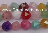 CMQ371 15.5 inches 6mm faceted nuggets mixed gemstone beads