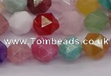 CMQ372 15.5 inches 8mm faceted nuggets mixed gemstone beads