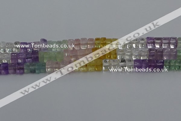 CMQ38 15.5 inches 5*8mm triangle mixed quartz beads wholesale