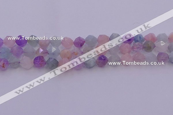 CMQ382 15.5 inches 8mm faceted nuggets mixed quartz beads