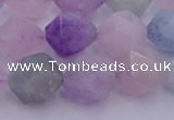 CMQ383 15.5 inches 10mm faceted nuggets mixed quartz beads