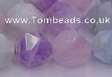 CMQ384 15.5 inches 12mm faceted nuggets mixed quartz beads