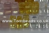 CMQ39 15.5 inches 6*10mm triangle mixed quartz beads wholesale