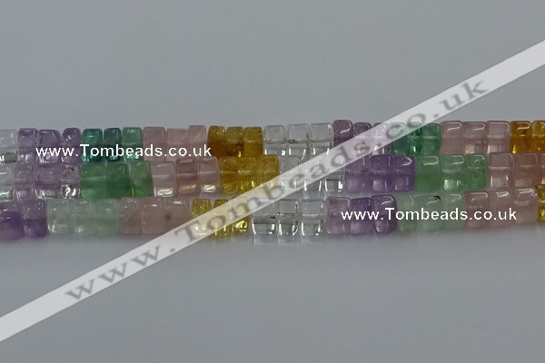 CMQ39 15.5 inches 6*10mm triangle mixed quartz beads wholesale