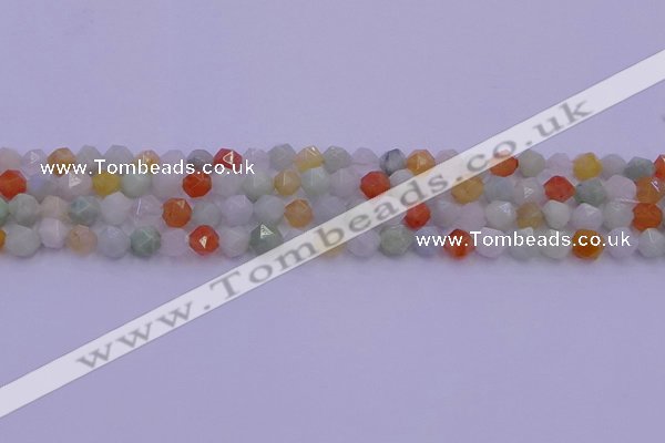 CMQ411 15.5 inches 6mm faceted nuggets mixed jade beads